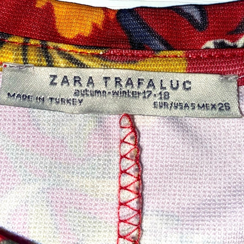 Zara Trafaluc Floral Dress in Red & Yellow Autumn-Winter 17-18 - Picture 5 of 8